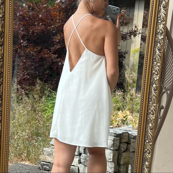 White Cross-Back Dress - Picture 2 of 6